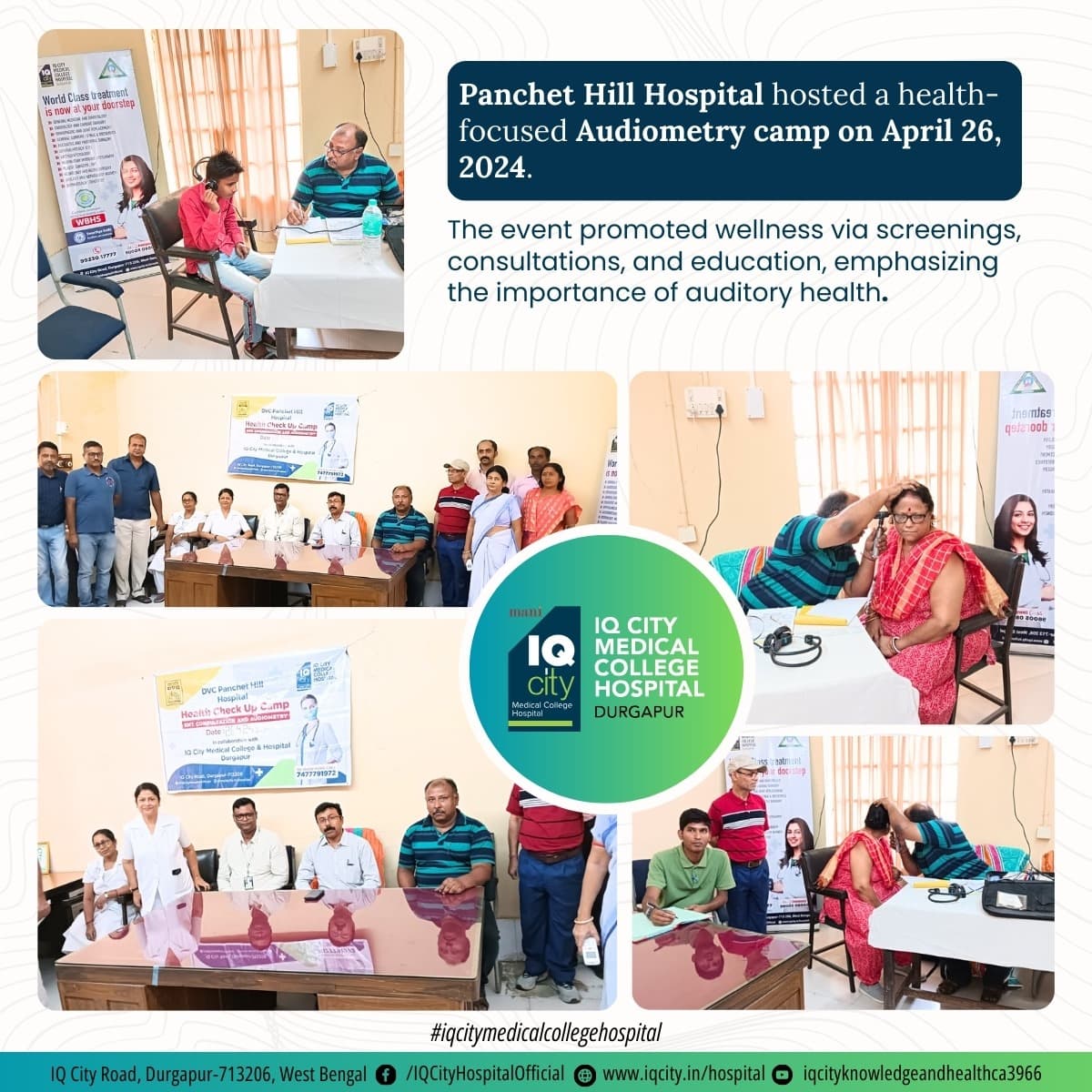 Panchet Hill Hospital hosted a health-focused Audiometry camp on April 26, 2024